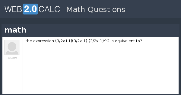 View question - math