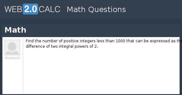 View question - Math