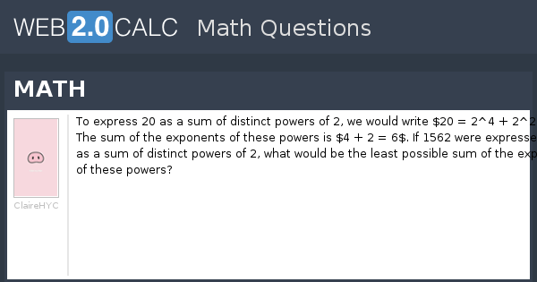 View question - MATH