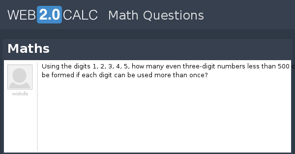 View question - Maths