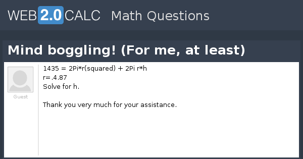 mind boggling math questions