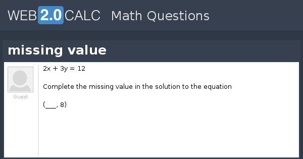 View question - missing value