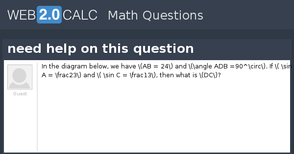 View question - need help on this question