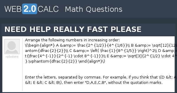 View question - NEED HELP REALLY FAST PLEASE