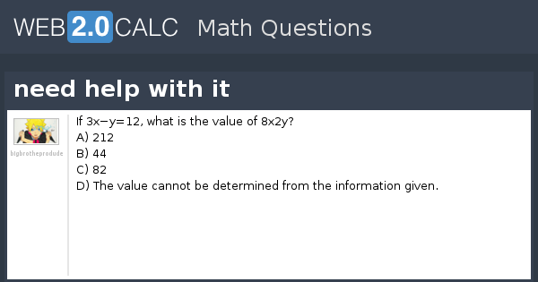View question - need help with it