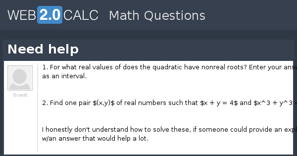 View question - Need help