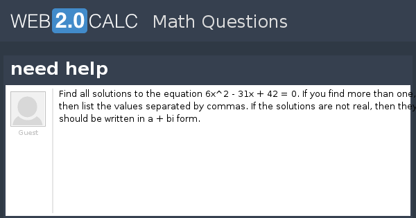 View question - need help