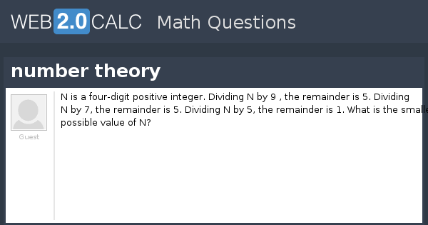 basic number theory questions