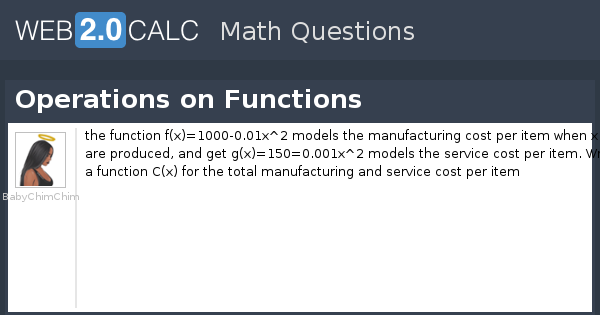 View Question Operations On Functions