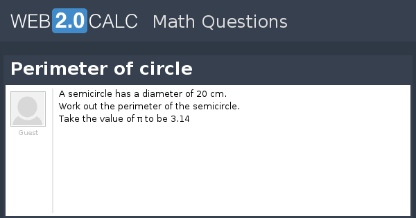 View question - Perimeter of circle