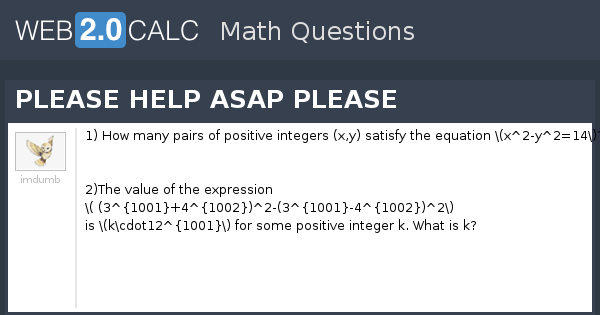 View question - PLEASE HELP ASAP PLEASE