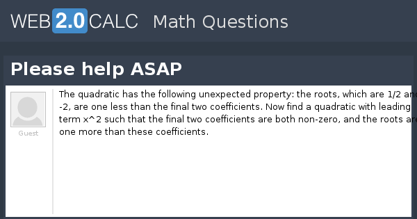 View question - Please help ASAP