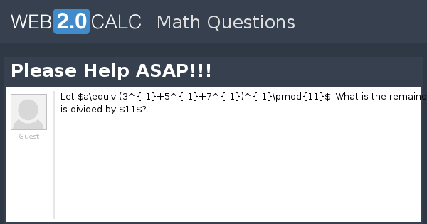 View question - Please Help ASAP!!!