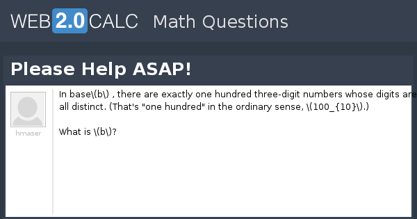 View question - Please Help ASAP!