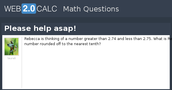 View question - Please help asap!