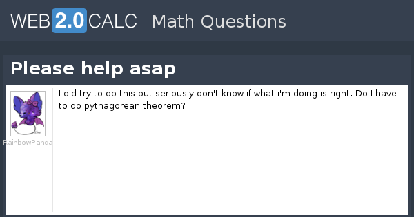 View question - Please help asap