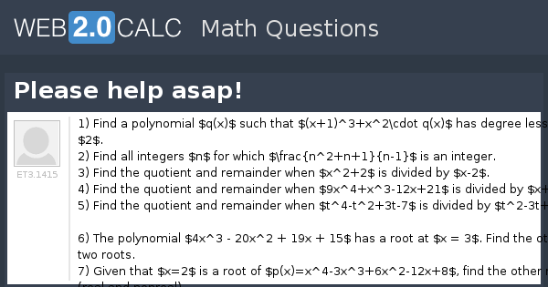 View question - Please help asap!