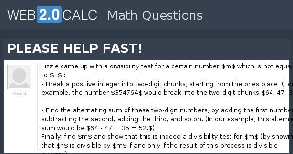 View question - PLEASE HELP FAST!