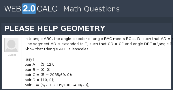 View question - PLEASE HELP GEOMETRY