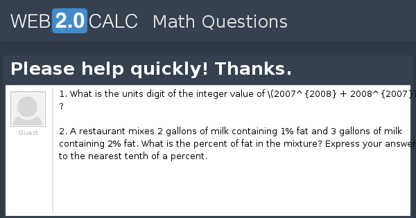 View question - Please help quickly! Thanks.