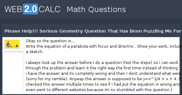 View question - Please Help!!! Serious Geometry Question That Has Been ...