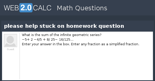 stuck on a homework question