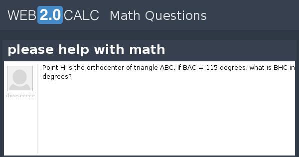 View question - please help with math