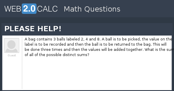 View question - PLEASE HELP!
