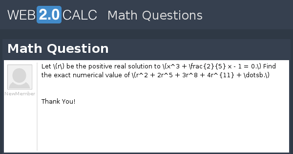 View question - Math Question