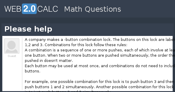 View question - Please help