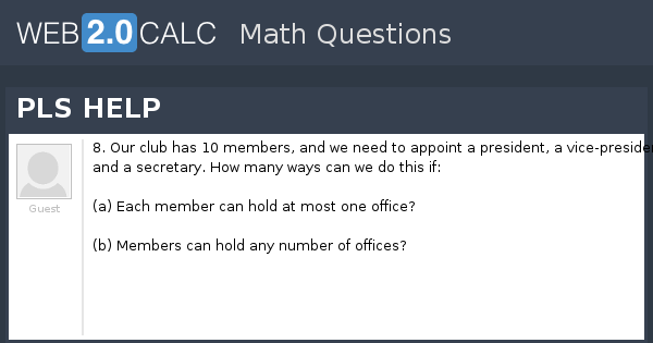 View question - PLS HELP