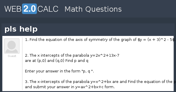 View Question Pls Help