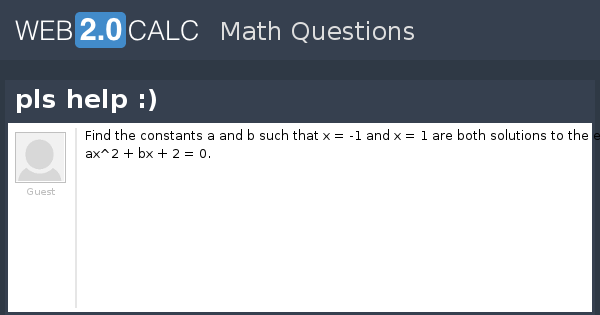 View question - pls help :)