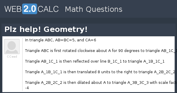View question - Plz help! Geometry!
