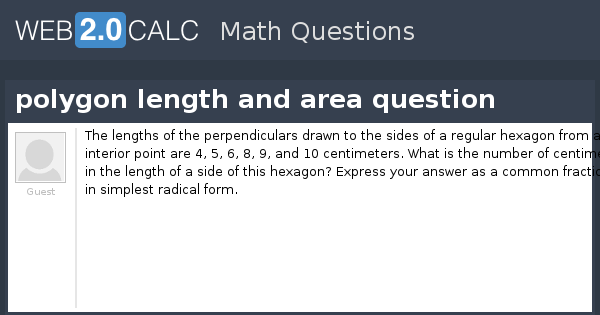 View Question Polygon Length And Area Question