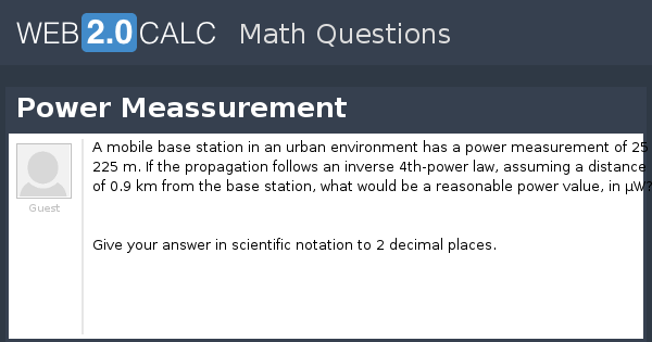 View Question Power Meassurement