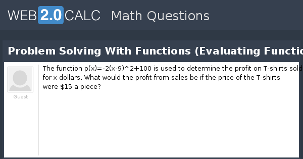 problem solving using functions