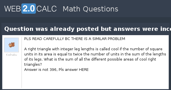 View question - Question was already posted but answers were incorrect!
