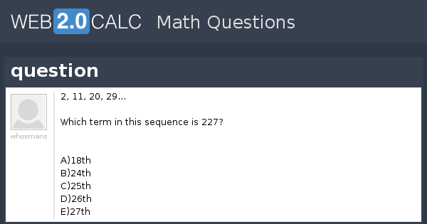 View question - question