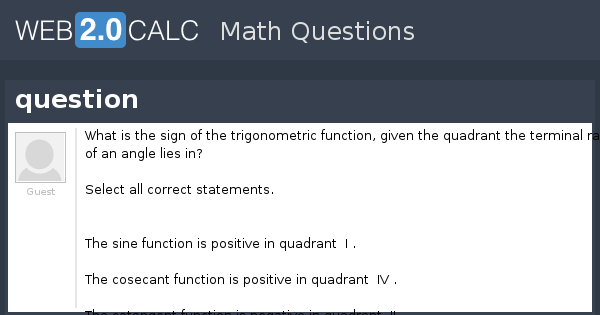 View question - question