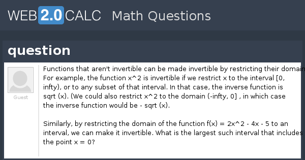View question - question