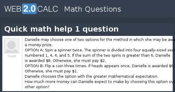 View question - Quick math help 1 question