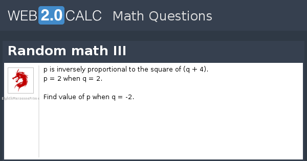View question - Random math III