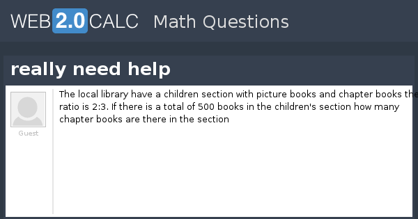 View question - really need help