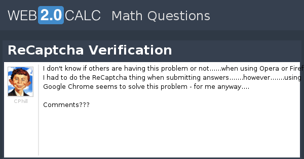 View question - ReCaptcha Verification