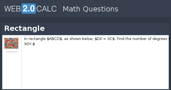 Question Example Rectangle View question - Rectangle