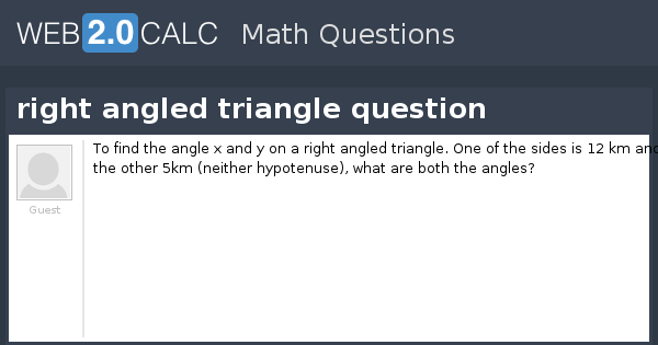 View question - right angled triangle question