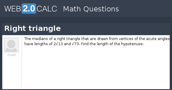 View question - Right triangle