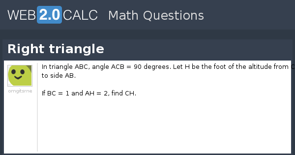 View question - Right triangle