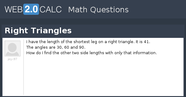 View question - Right Triangles